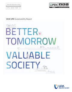 2018 UPA Sustainability Report Cover