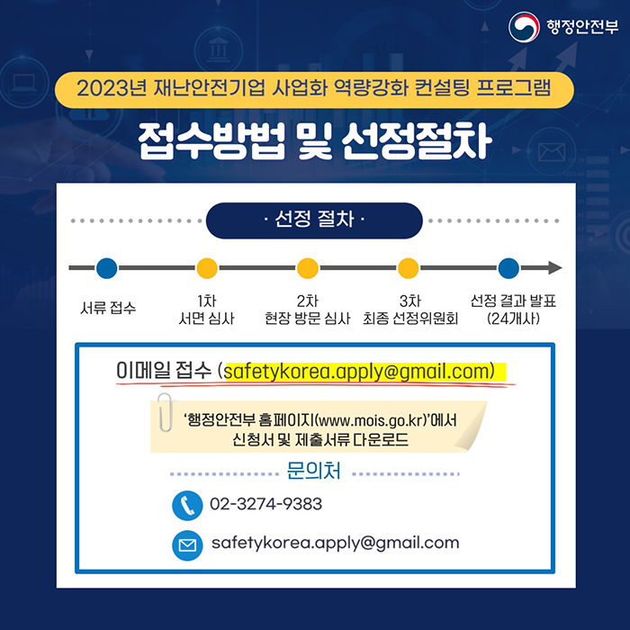 2023년도 재난안전기업 사업화 역량 강화 컨설팅 지원 참여기업 공모